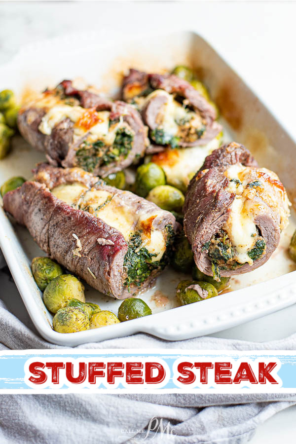 Oven Baked stuffed steak pinwheels with spinach
