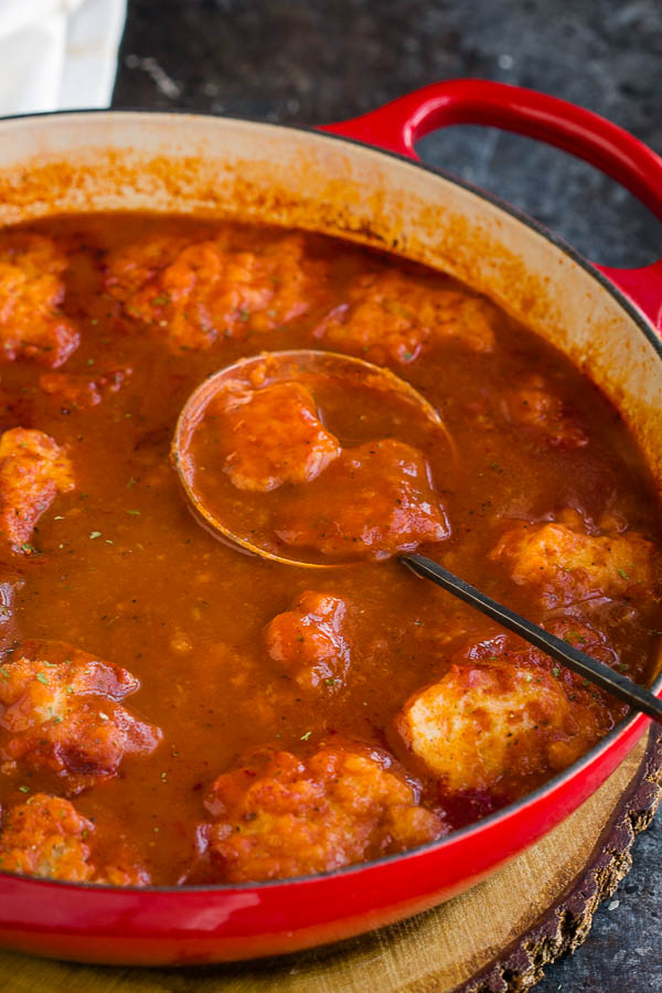 tomato dumplings dumplings in red sauce