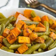 SWEET POTATO HOOSIER STEW SHEET PAN MEAL
