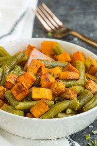 Sweet Potato Hoosier Stew Sheet Pan Meal