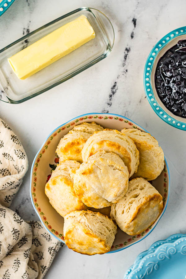bowl of biscuits bowl of 3 ingredient biscuits