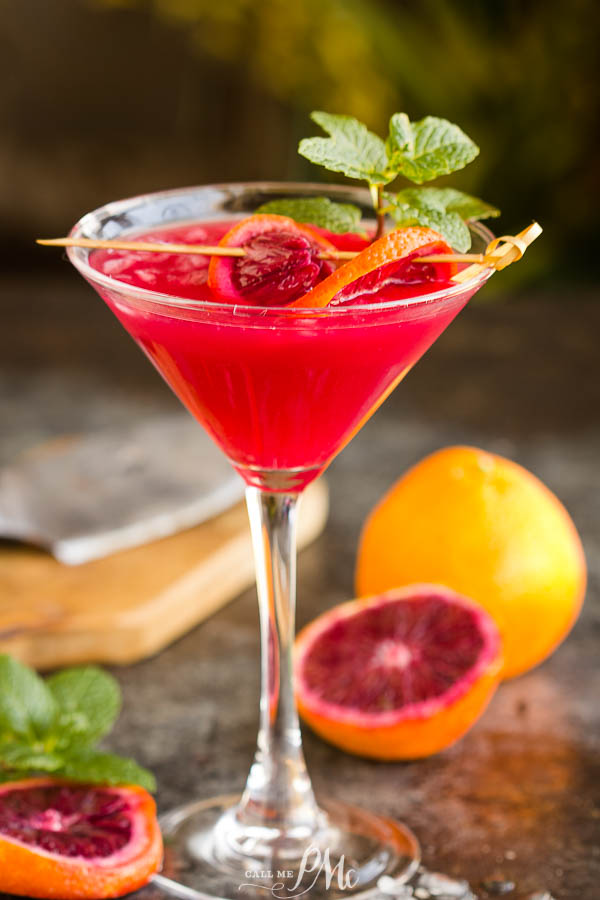 blood orange martinni in glass