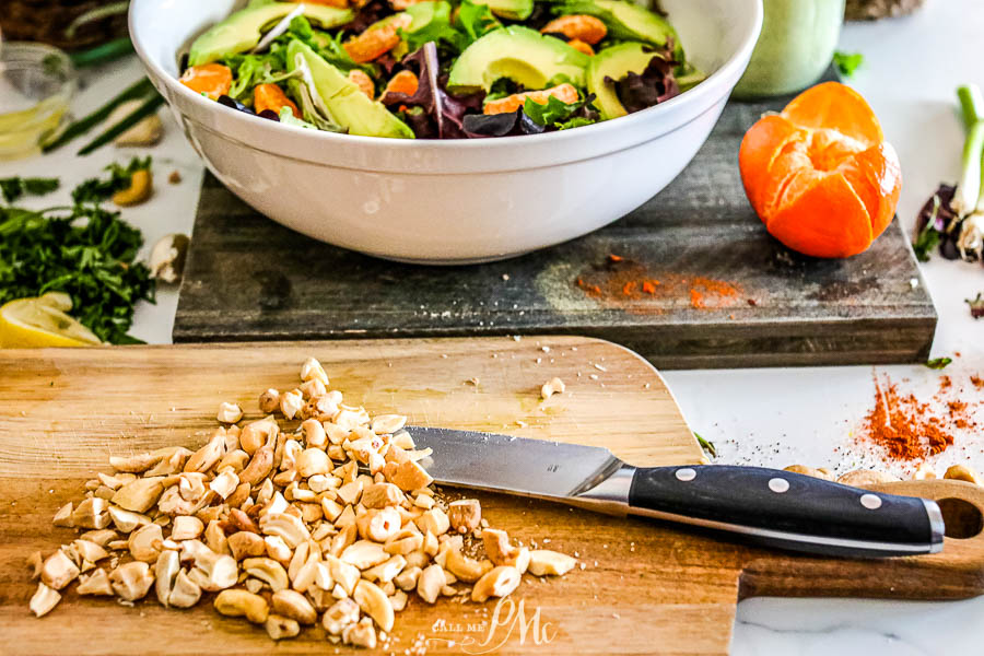 Green Goddess Avocado Orange and Cashew Salad