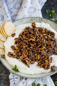 WHIPPED GOAT CHEESE WITH NOLA SAVORY PRALINE SAUCE