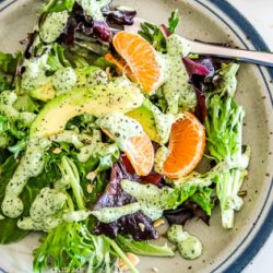 Green Goddess Avocado Orange and Cashew Salad