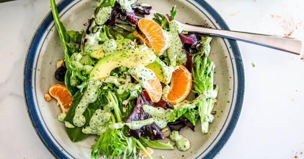 Green Goddess Avocado Orange and Cashew Salad