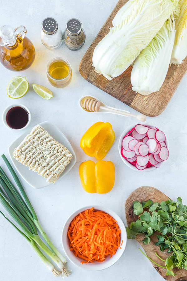 Napa Cabbage Ramen Slaw ingredients