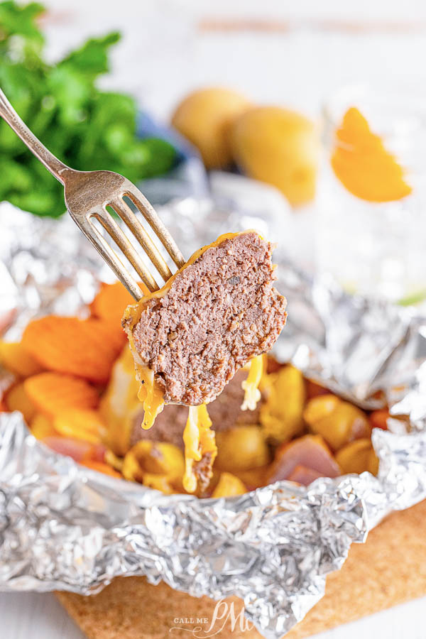 Hamburger Hobo Dinner Foil Pack 