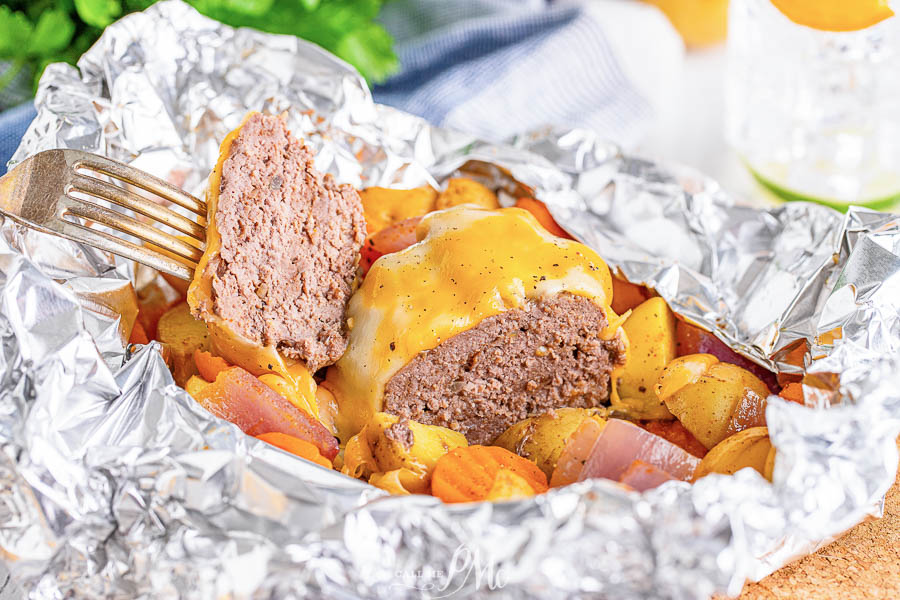 Hamburger Hobo Dinner Foil Pack 