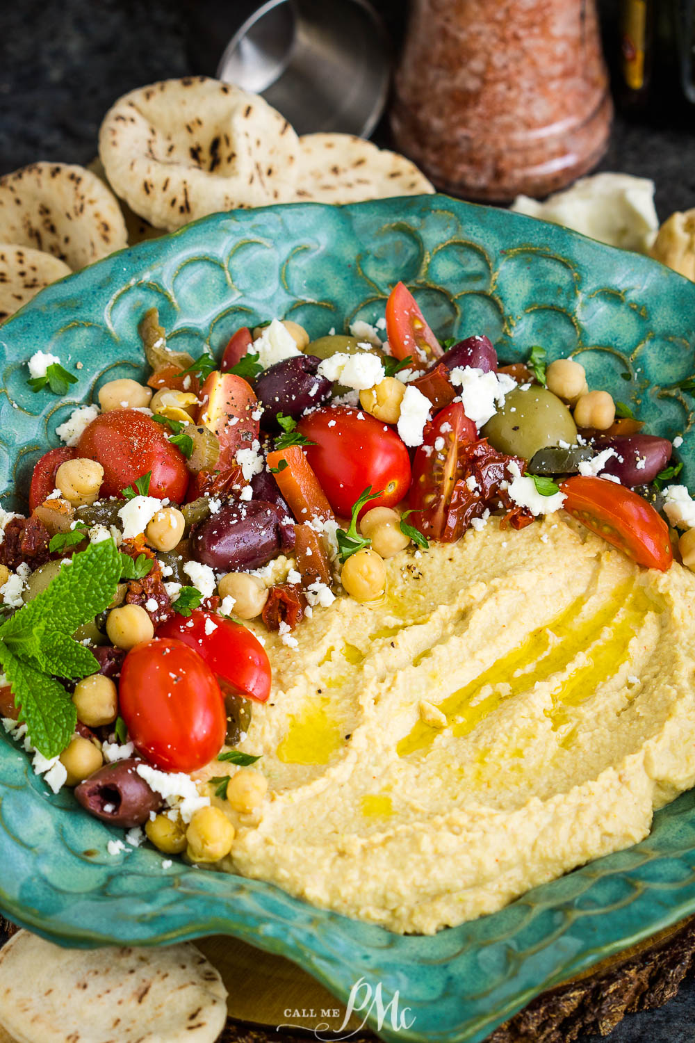 hummus with toppings dip with toppings
