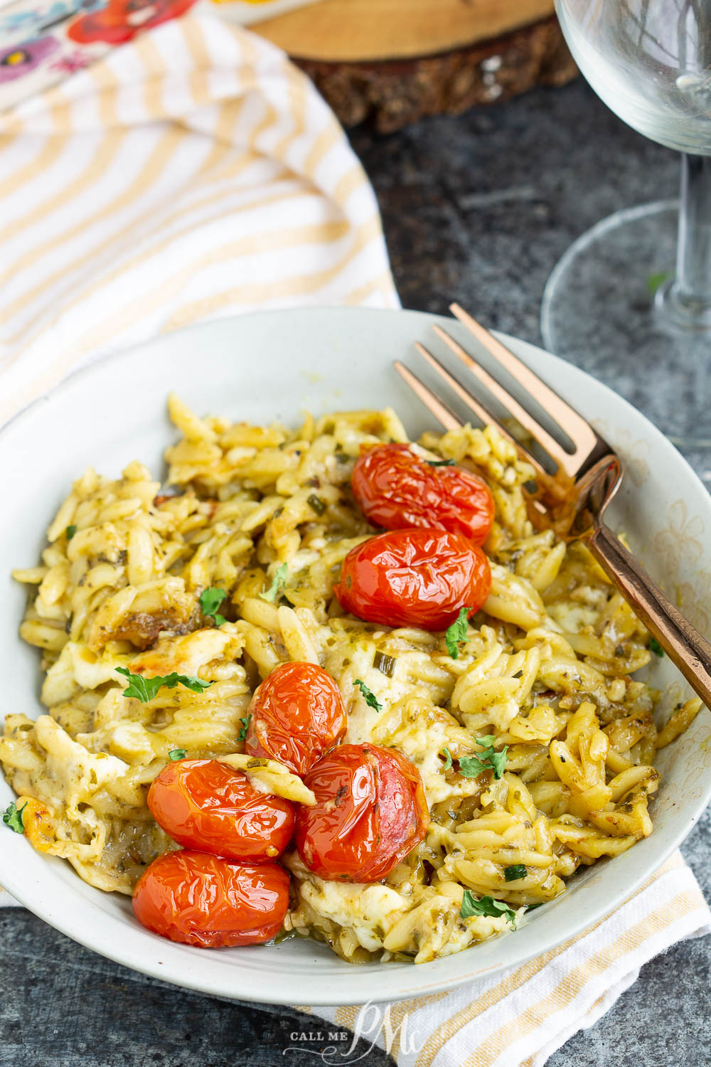 Creamy Orzo with Blistered Tomatoes