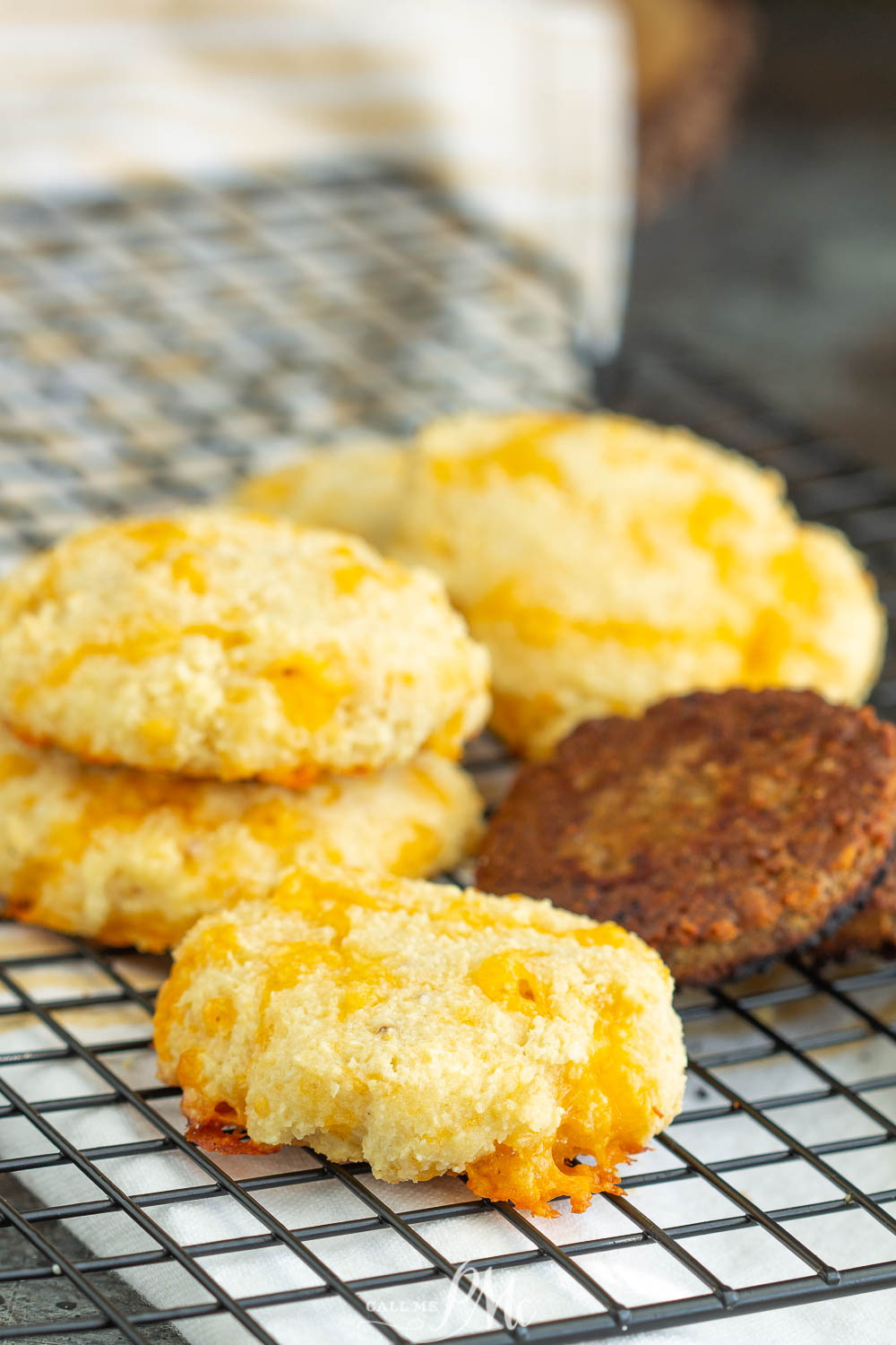 Keto Cheese Biscuits and sausage