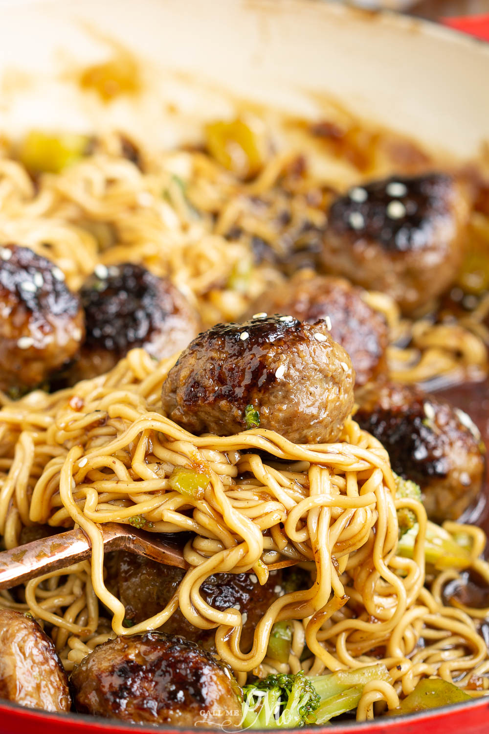 Meatballs and noodles