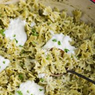 BURRATA BASIL PESTO PASTA