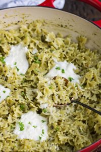 BURRATA BASIL PESTO PASTA