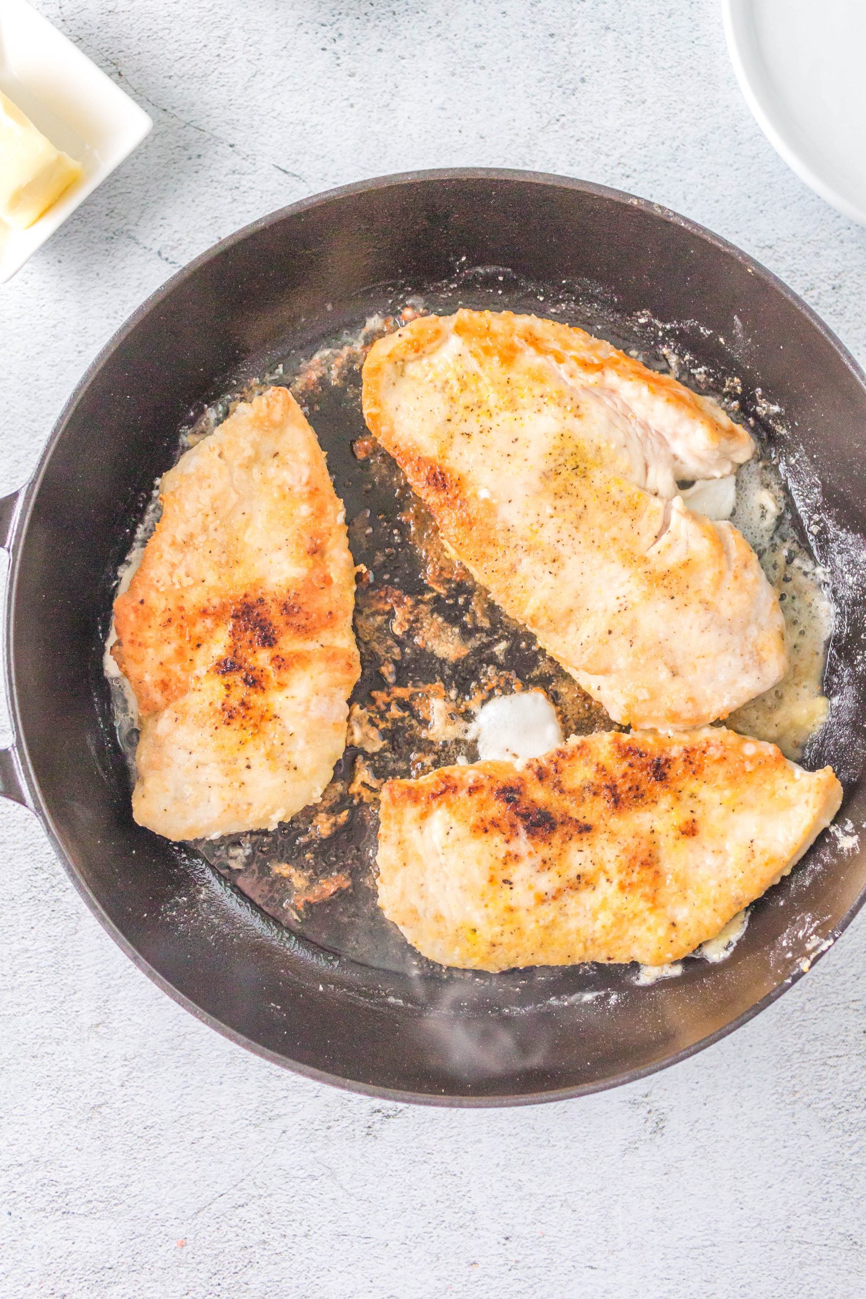 chicken in pan