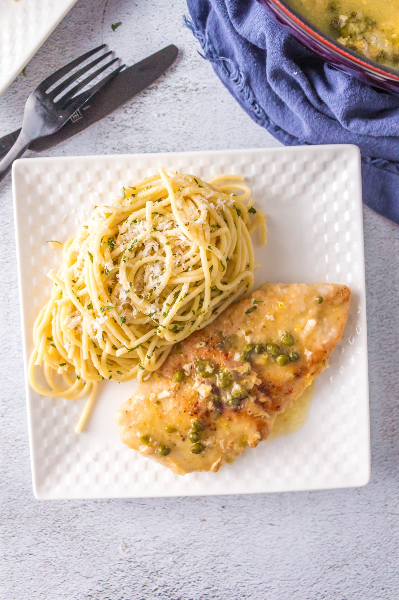 BEST LEMON CHICKEN PICCATA PASTA