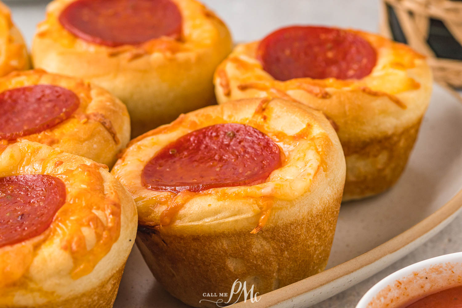 Pizza muffins on a plate