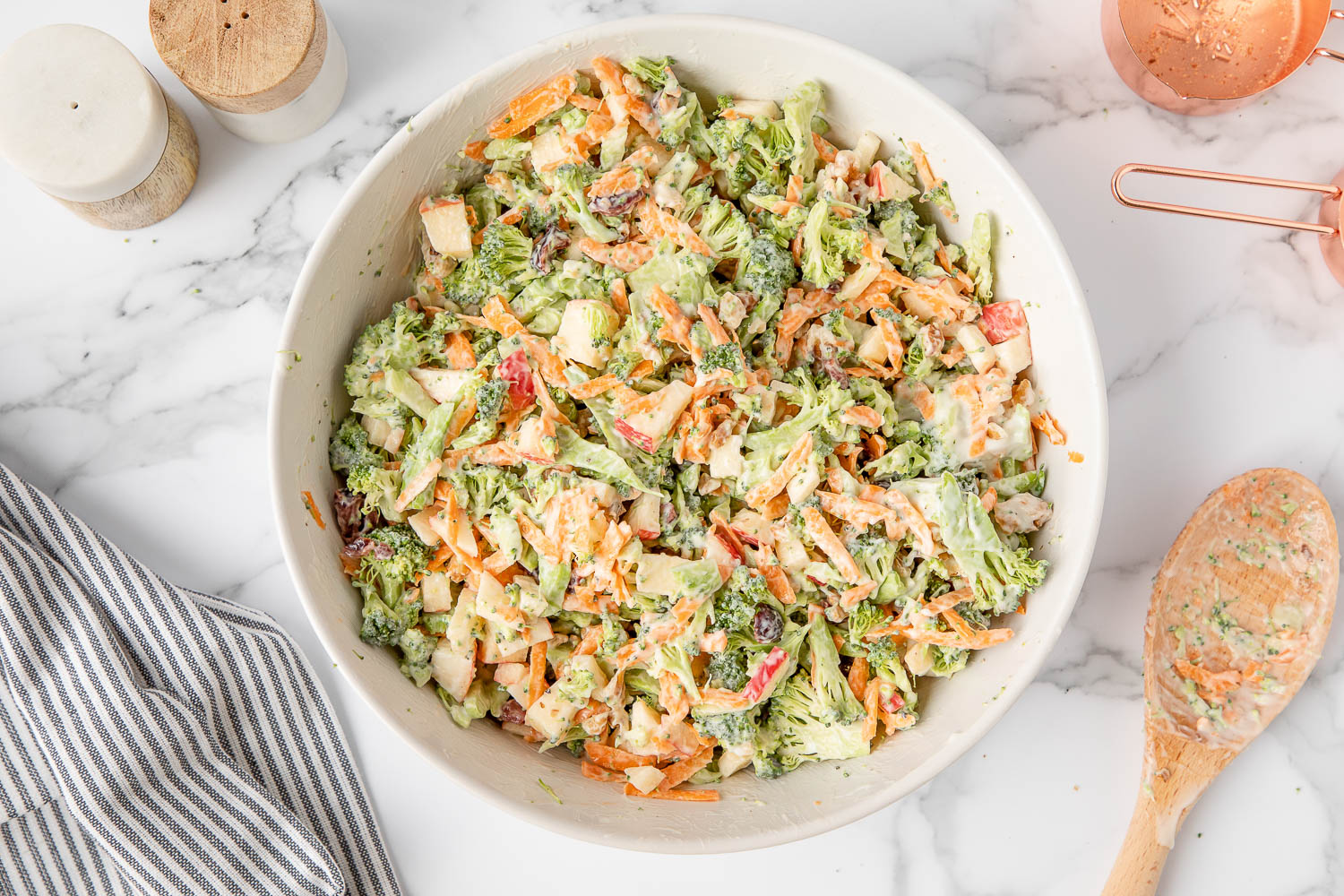 Quick and Creamy Broccoli Apple Salad Recipe (aka Broccoli Waldorf Salad) Broccoli Apple Salad