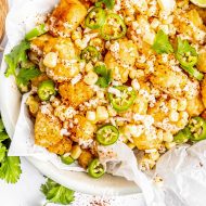 MEXICAN STREET CORN TOTCHOS RECIPE {Tater Tots Nachos}
