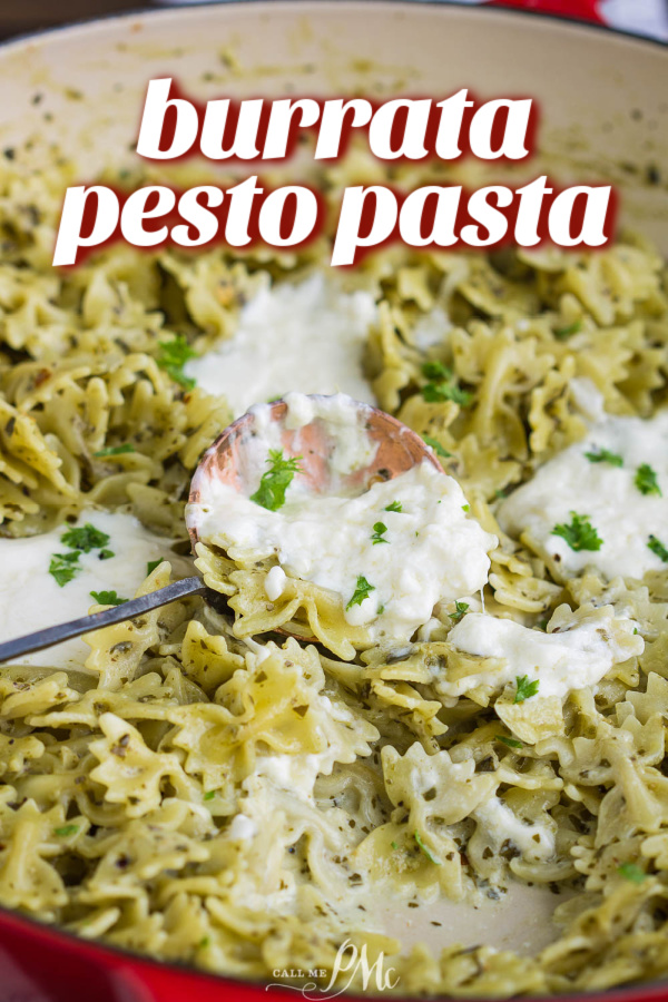 Burrata Basil Pesto Pasta is a quick & simple recipe with its bold flavors is perfect for weeknights. #pasta #pesto #burrata #dinner #recipes