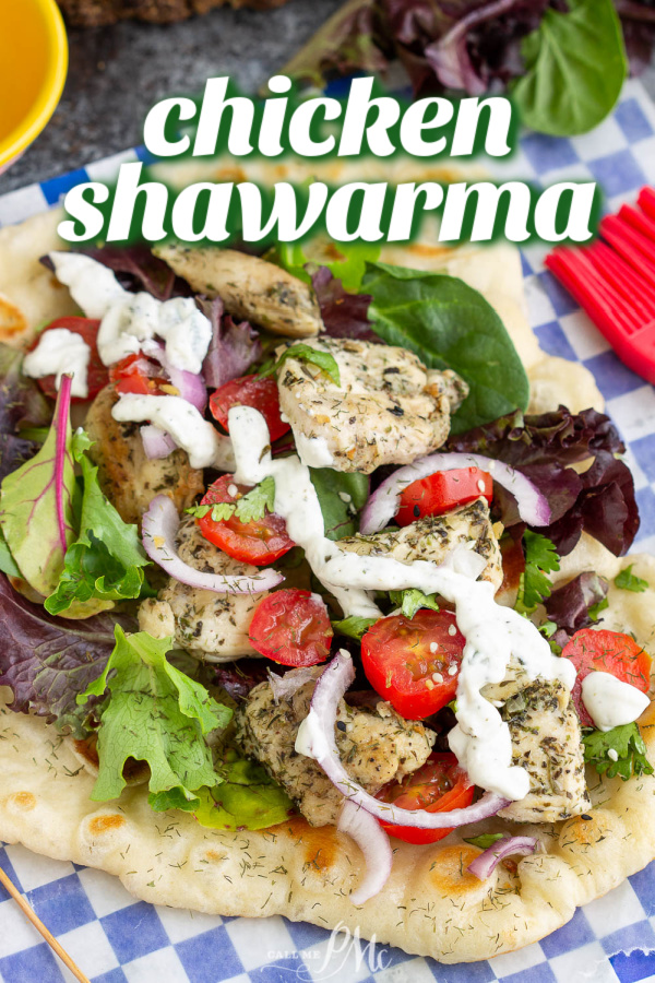 Chicken Shawarma with Yogurt Sauce and Naan