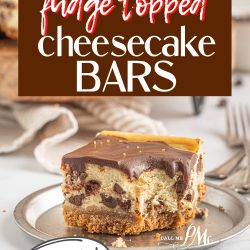 fudge topped cheesecake bars