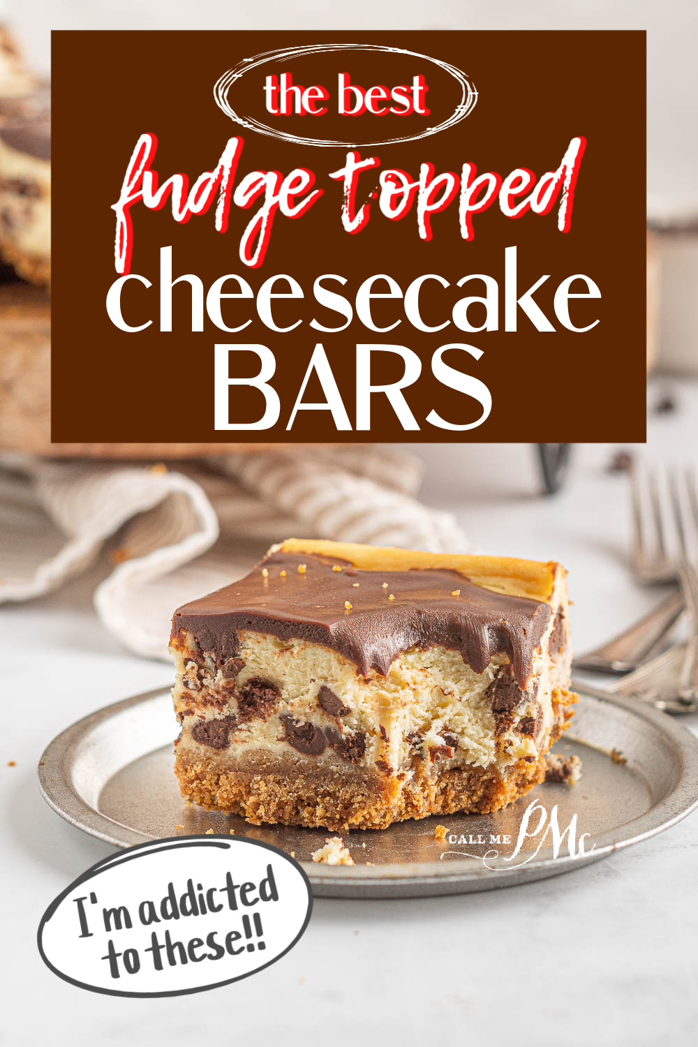 fudge topped cheesecake bars