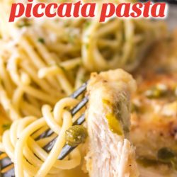 Best Lemon Chicken Piccata Pasta is an easy classic Italian recipe of chicken cutlets, simmered in a lemon-butter & caper sauce. #piccata #chicken #pasta #recipe