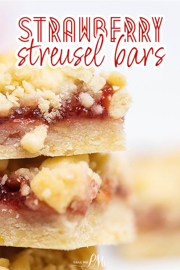 Soft and chewy bottom, gooey, jammy center and crispy crumble topping make these Strawberry Streusel Bars perfect. Plus, they're easy to ma