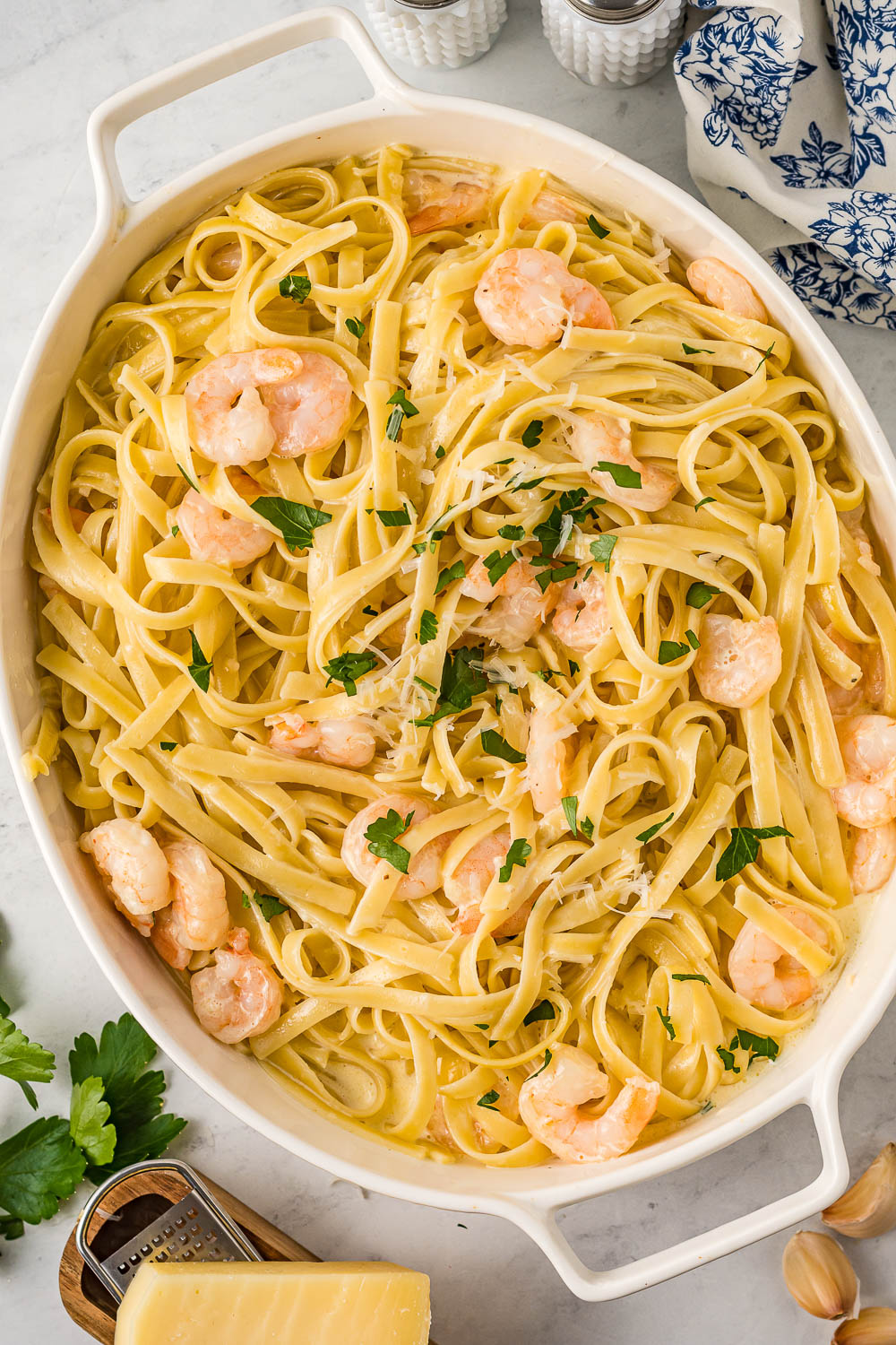 Quick Shrimp Fettuccine Alfredo 