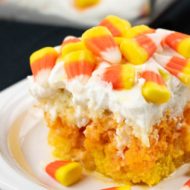 CANDY CORN POKE CAKE