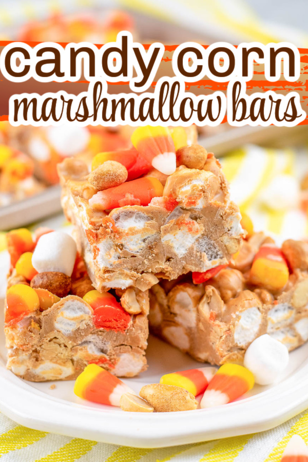 titled graphic for candy corn dessert bars.