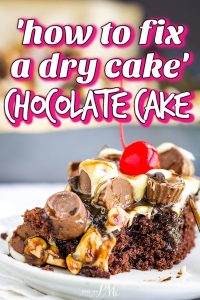 titled graphic for post about fixing dry cake