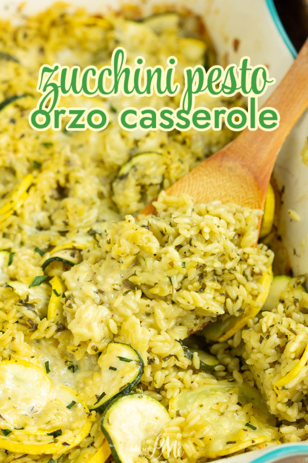 Zucchini Pesto Orzo Casserole