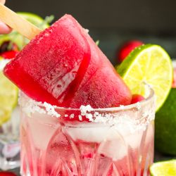 Holiday Margarita with Pomegranate Popsicle