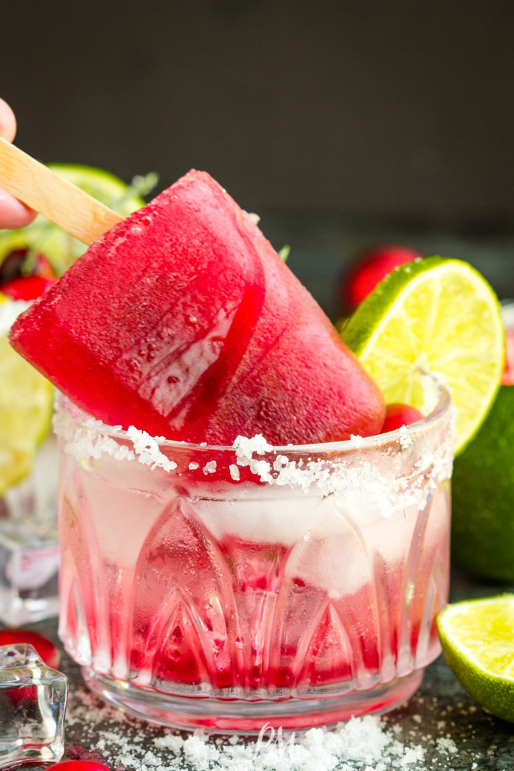 Holiday Margarita with Pomegranate Popsicle