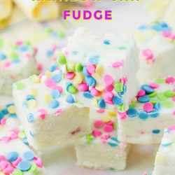 3 ingredient rainbow chip fudge