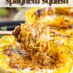 Vodka Sauce Spaghetti Squash Boats can be easily prepared by using a fork.