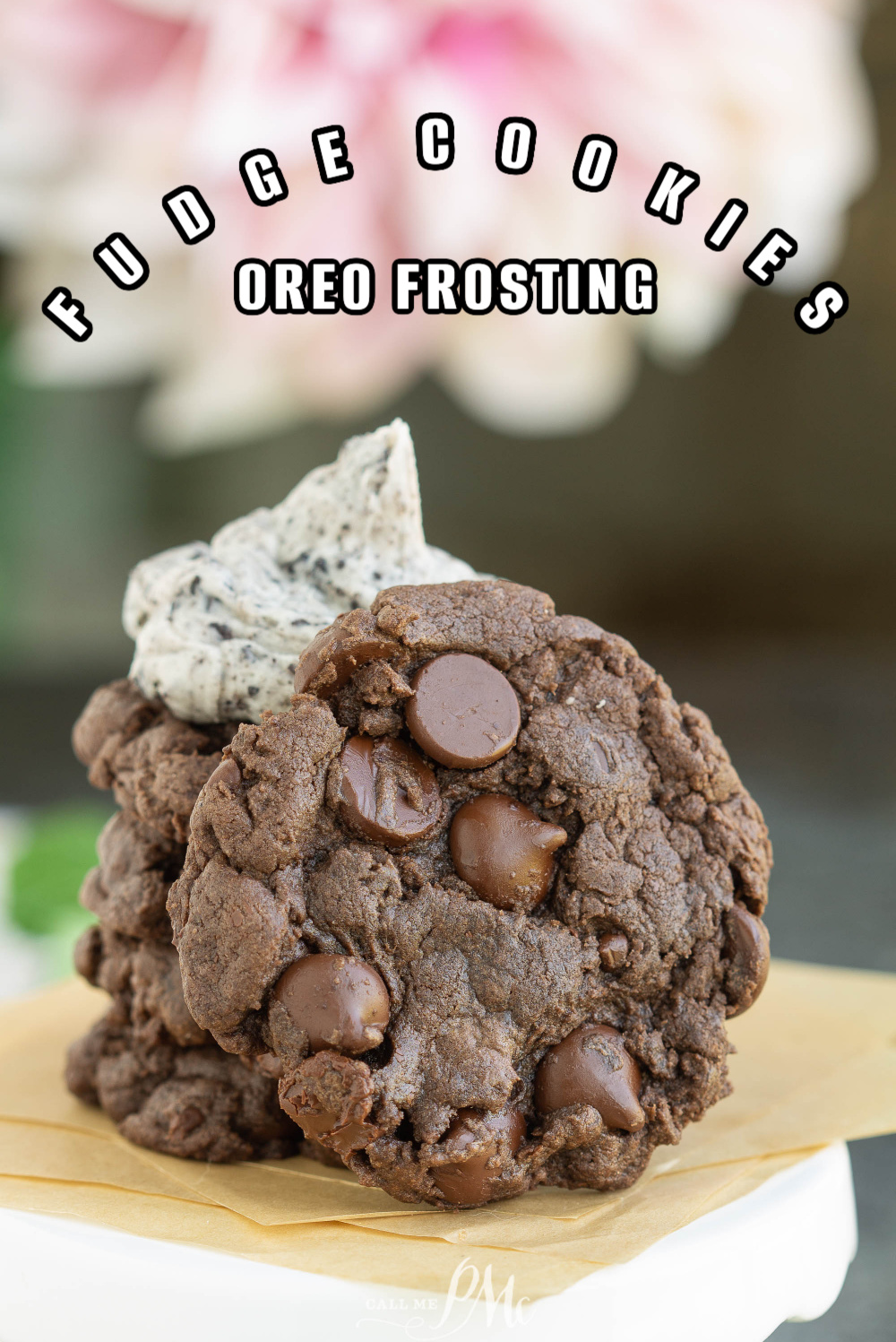 Fudge Cookies with Oreo Frosting (chocolate cake mix cookies) FUDGE COOKIES WITH OREO FROSTING