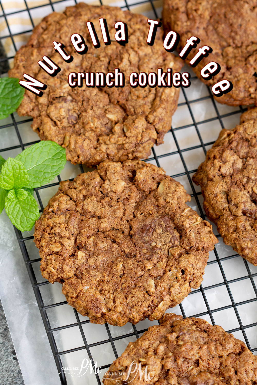 Nutella Oatmeal Toffee Crunch Cookies