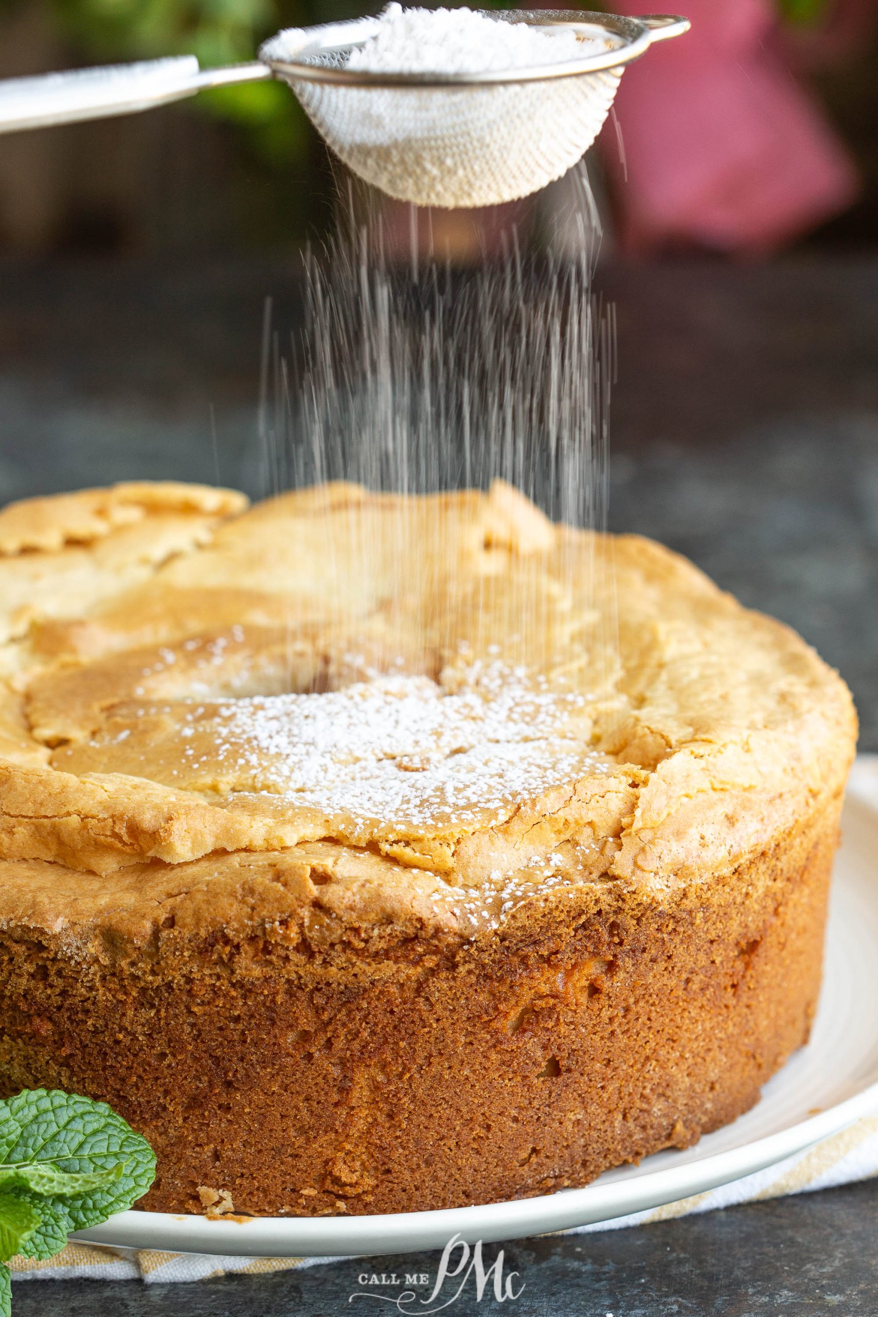 dessert sprinkled with powdered sugar