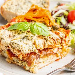 Spinach Artichoke Feta Lasagna.