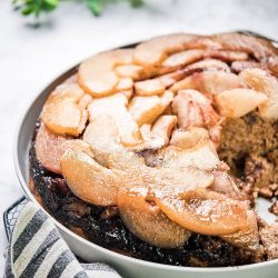 Upside Down Pear Skillet Cake recipe