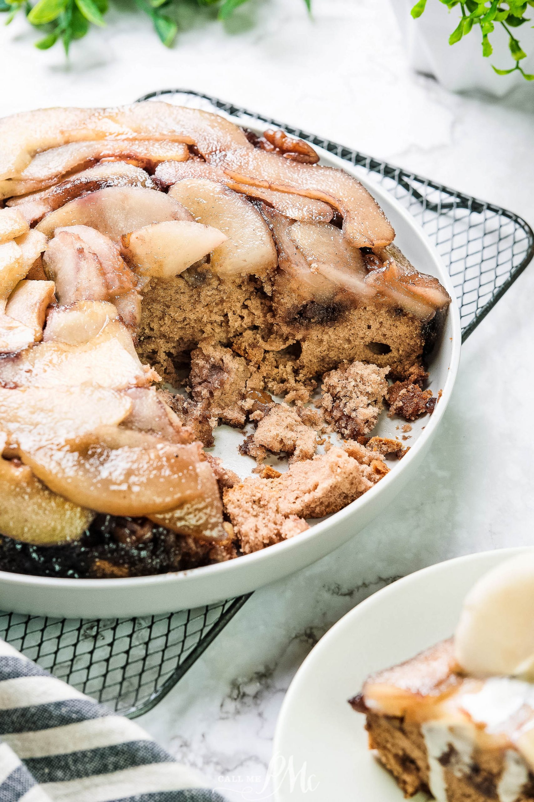 Upside Down Pear Skillet Cake recipe