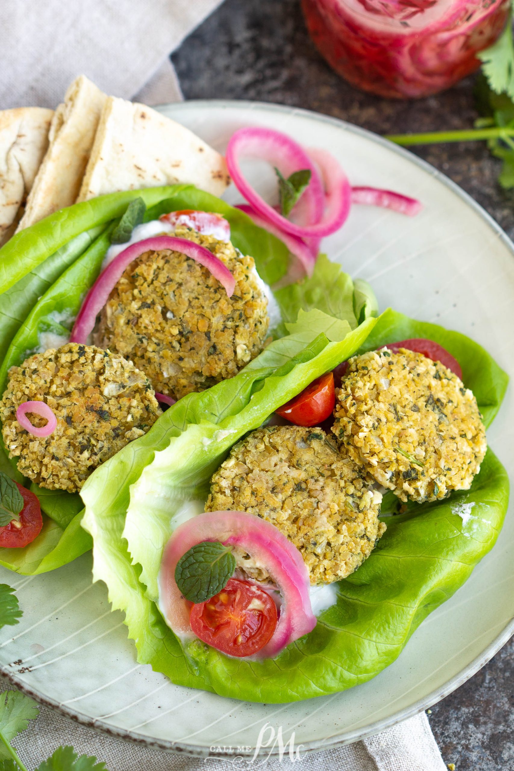 Baked Falafel Lettuce Wraps