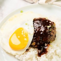 Hawaiian Loco Moco, regional recipe for hamburger steak