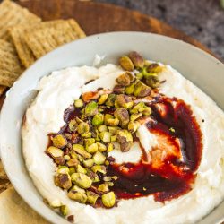 Whipped Feta Pistachio and Date Syrup Dip