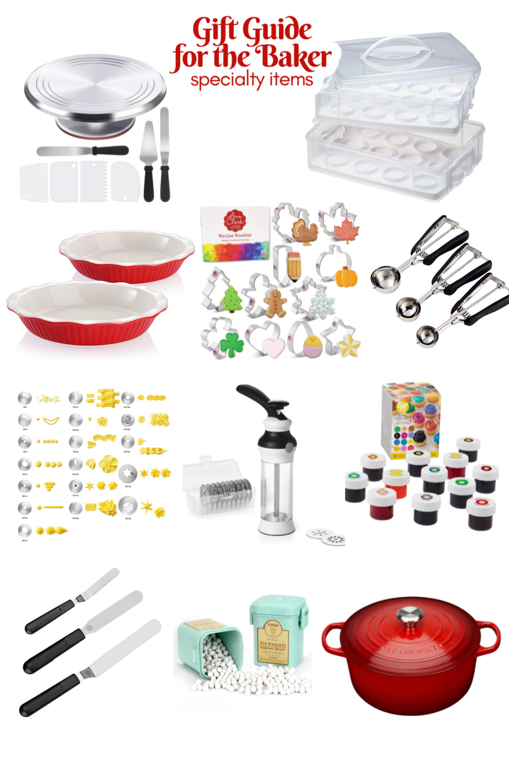 collage of baking tools