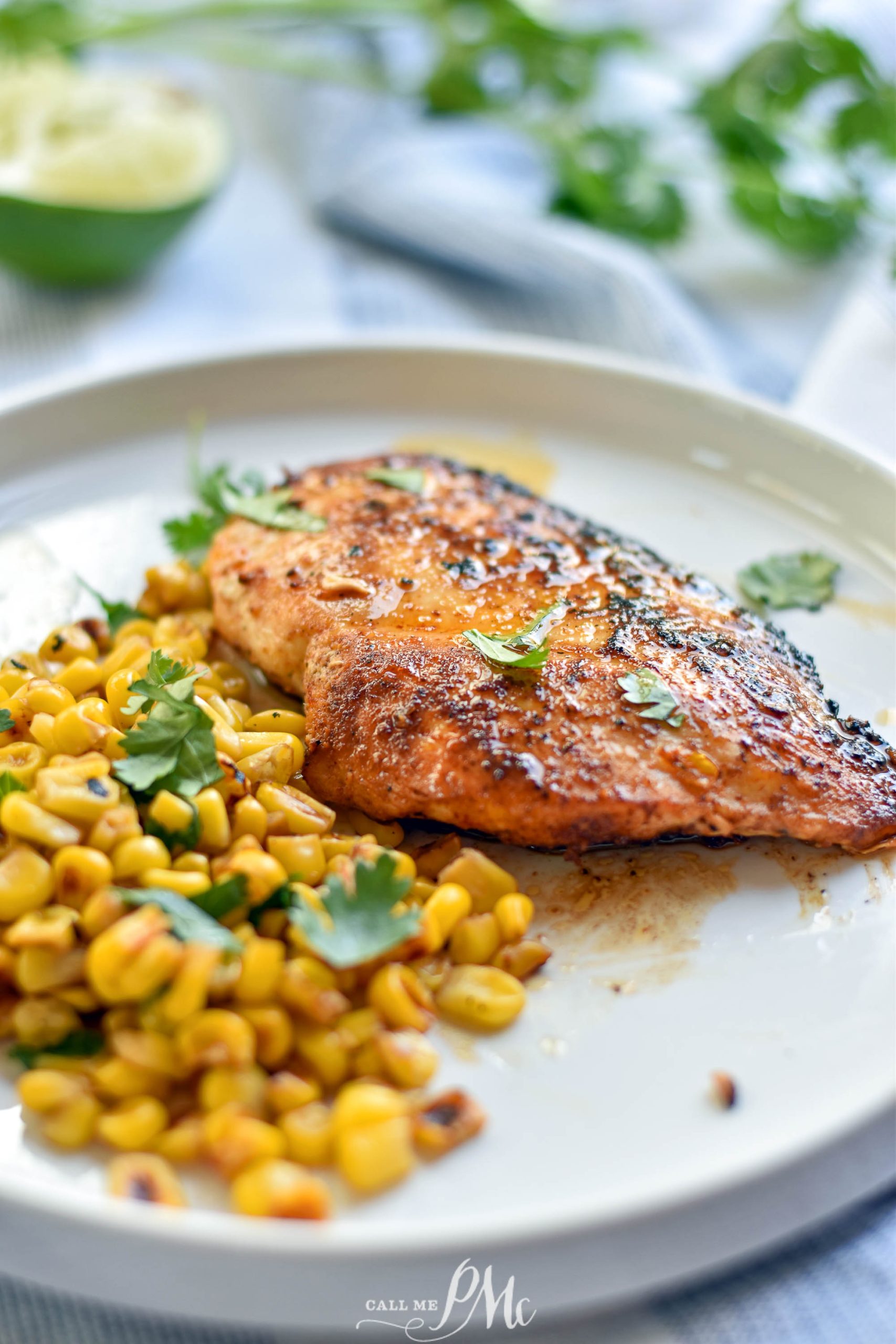 blackened chicken plated